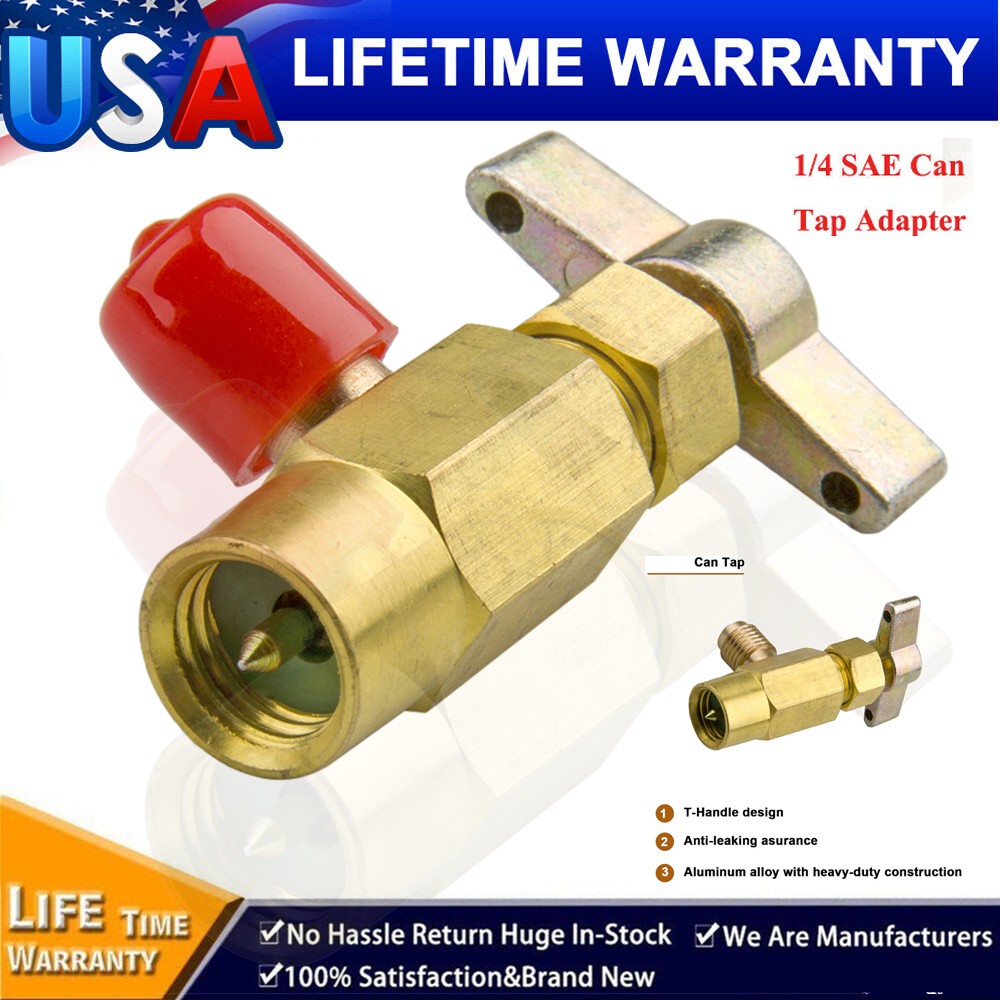 Recharge Hose Adapter Self-Sealing Can A/C Tap Opener Tool Refrigerant Kit