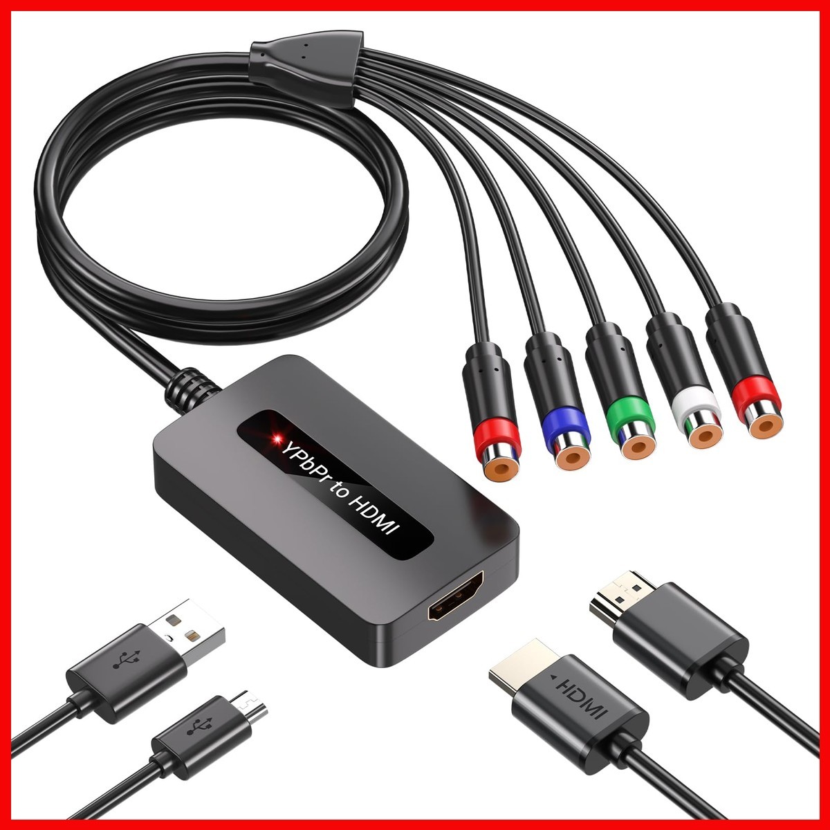 Generic 1080P Female Component to HDMI Converter YPbPr for Old Game Consoles