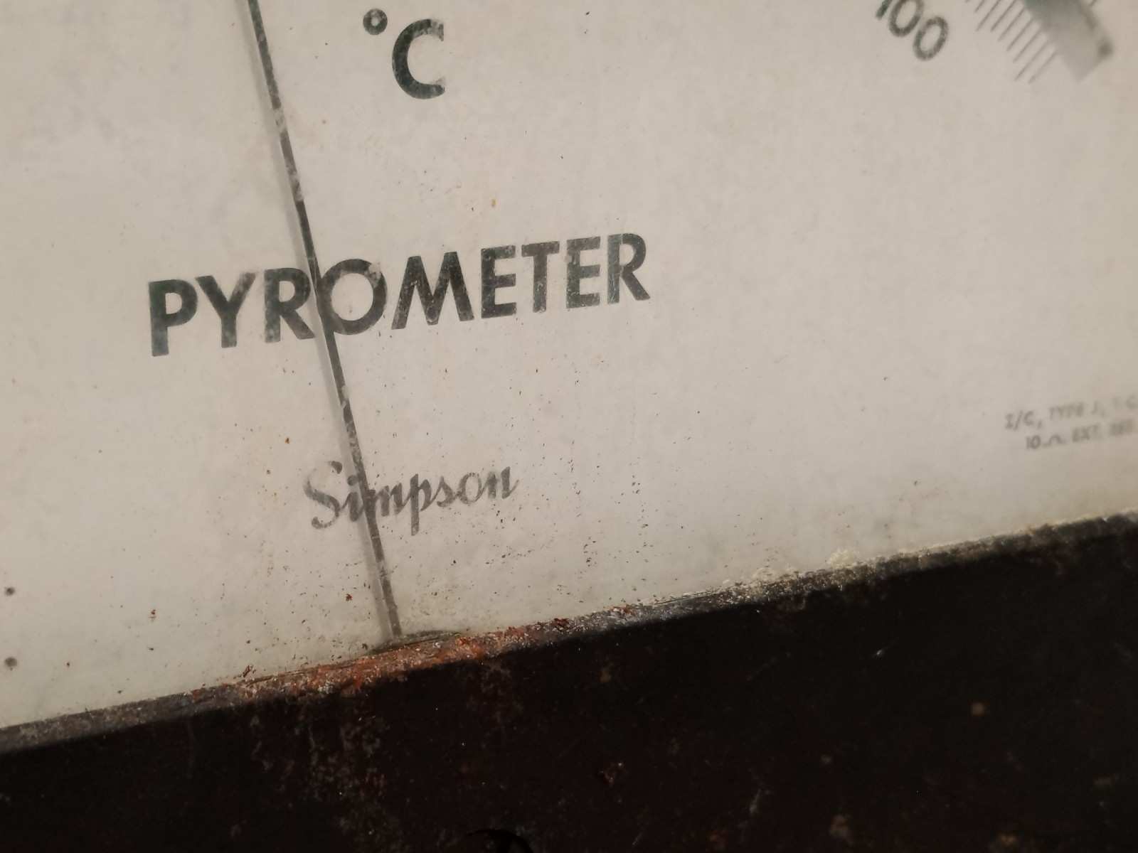 Simpson 3326 Pyrometer Analog Panel-Mount I/C Type J,T,C, 10 Ω external resistor