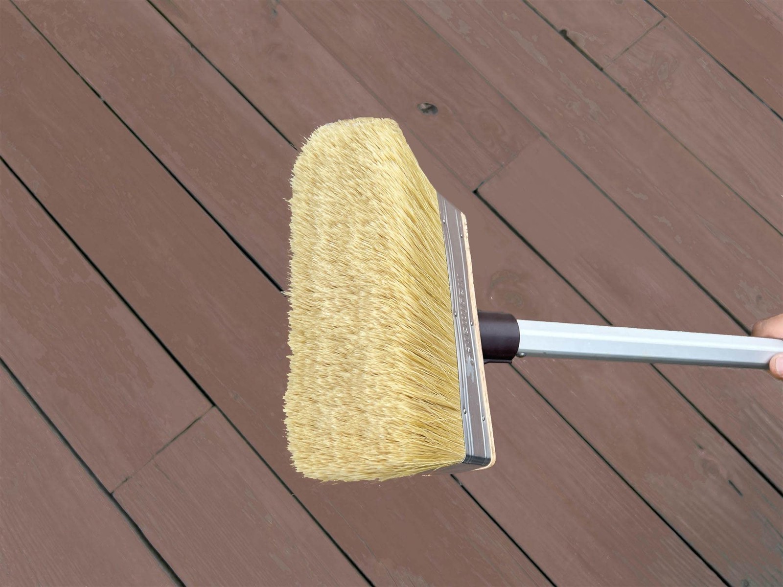 Deck Brush Stain Applicator by - Thick Soft Large Paint Brush Head with Threa...