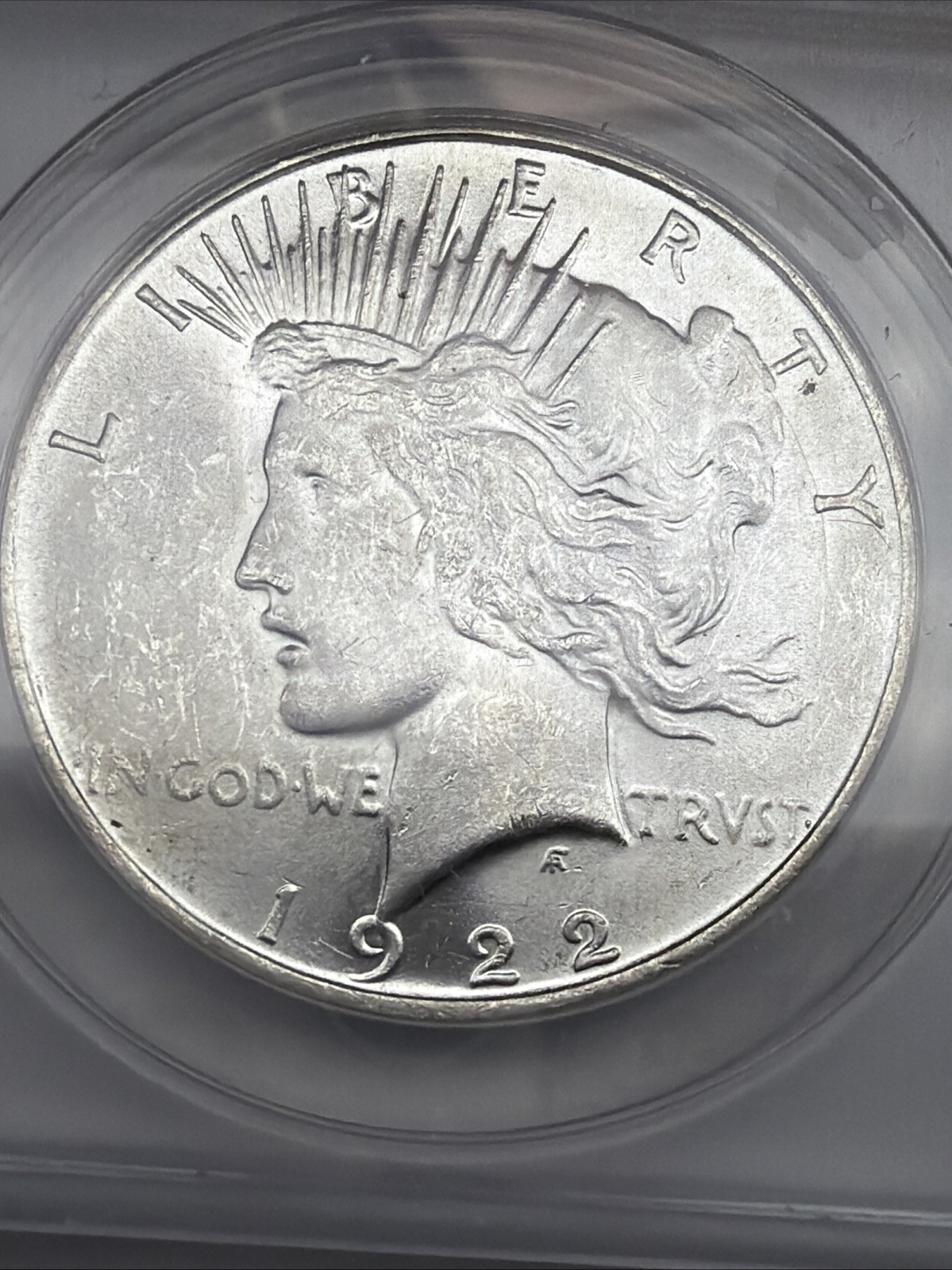 1922 D PEACE DOLLAR ANACS MS63 -VAM 2 90% Silver