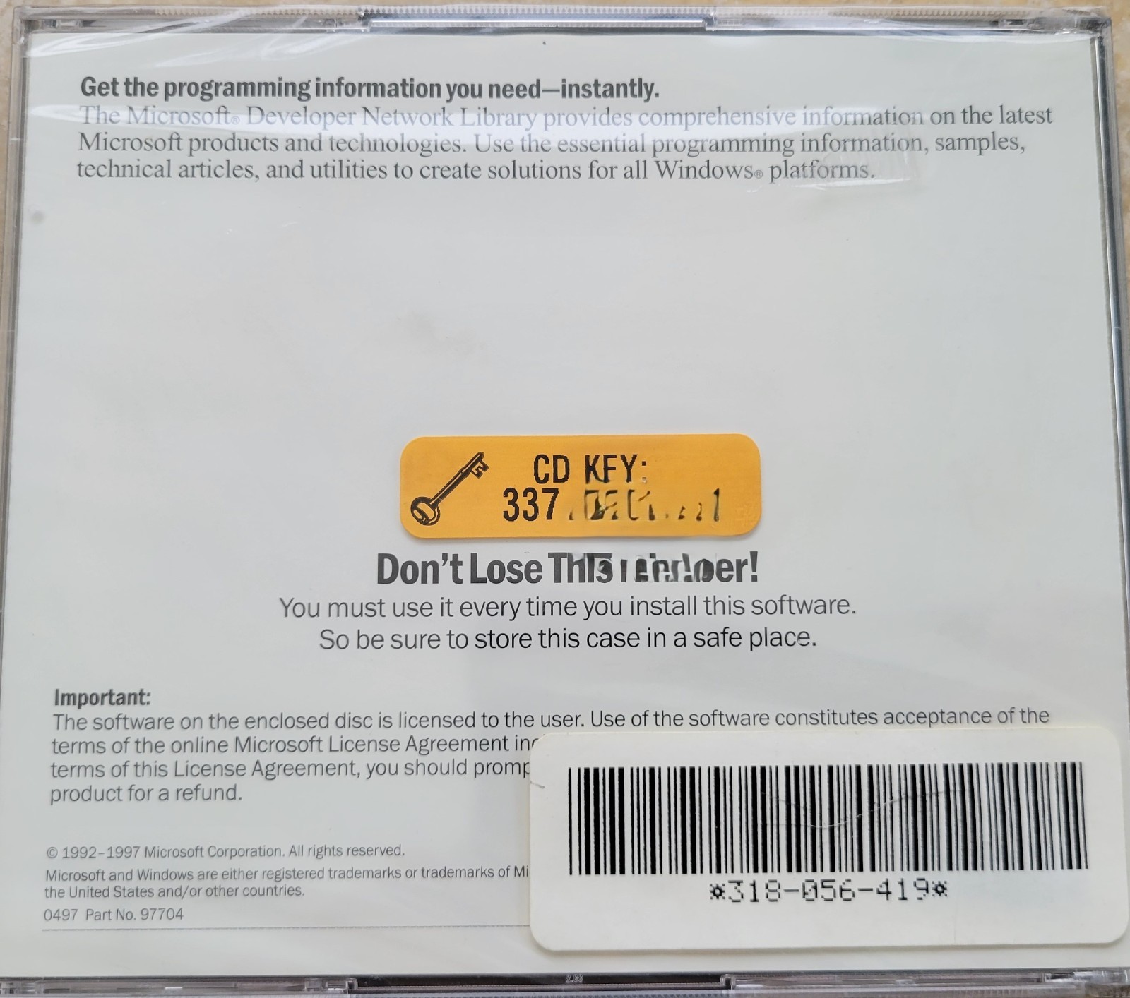 Vintage - Microsoft Developer Network Library 2 CDs, April 1997
