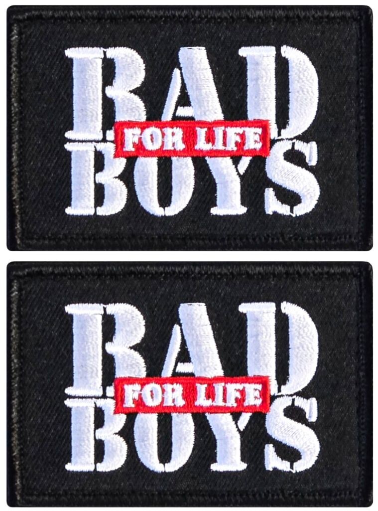 Bad Boys For Life Embroidered Patch  -2PC  HOOK BACKING  3"x2"