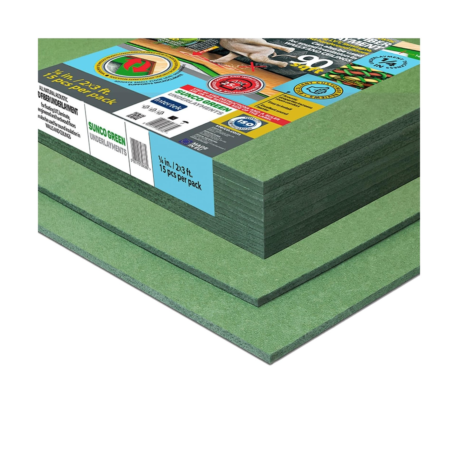 Wood Fiber Flooring Underlayment, 6mm (1/4 Inch) Thickness - 90 Sq Ft, Natura...
