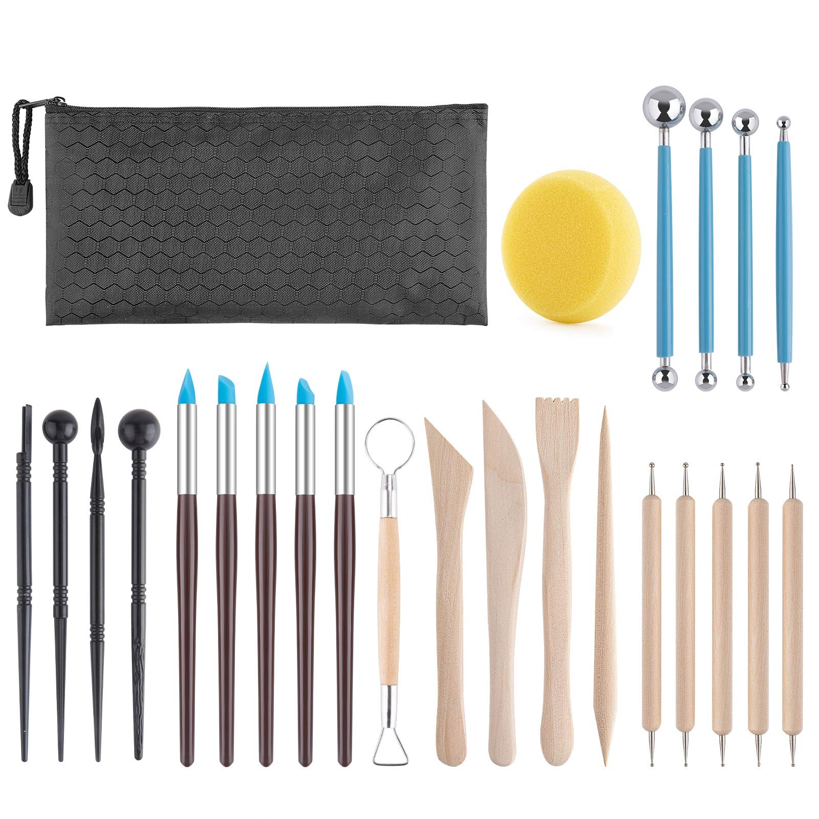25PCS Polymer Clay Sculpting Tools Kit for Pottery, Modeling, and Crafting