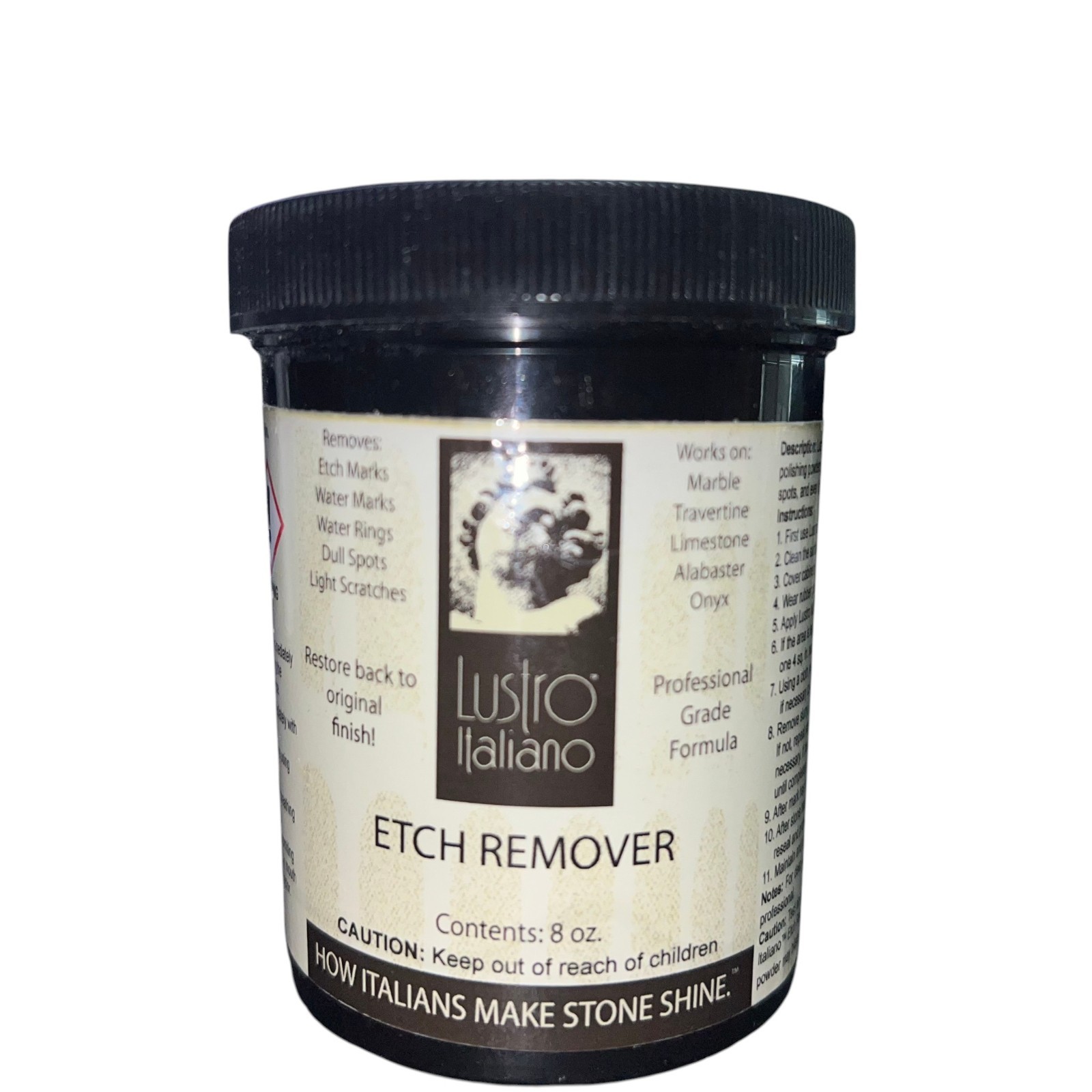 Lustro Italiano Etch Remover Marble Granite Polish Cleaner Restorer NEW