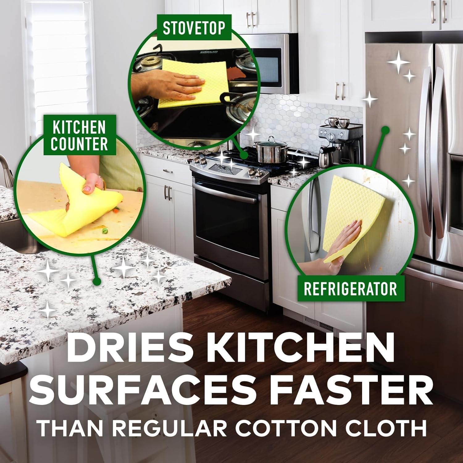 Scotch-Brite Sponge Wipes Pack 5 Reusable Absorbent Biodegradable Cleaning Cloth