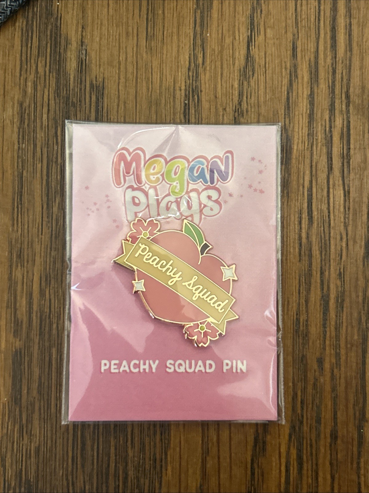 Megan Plays Peachy Squad Enamel Pin NEW