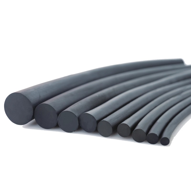 1/10m Black Solid Rubber Strip 2-30mm Diameter Nitrile Oil Resistant Seal Strip