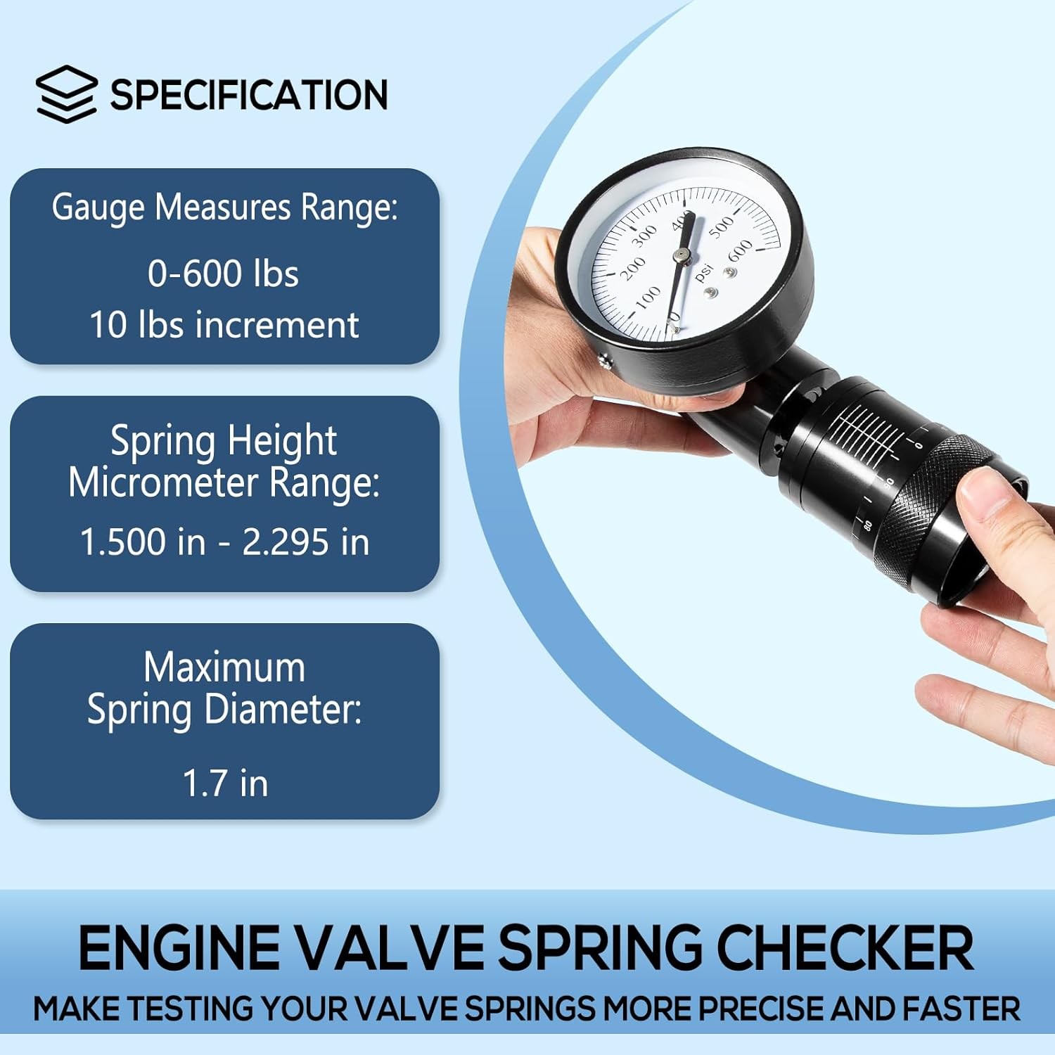 66841 Mini Valve Spring Tester & Measuring Combo with Height Micrometer for Vise