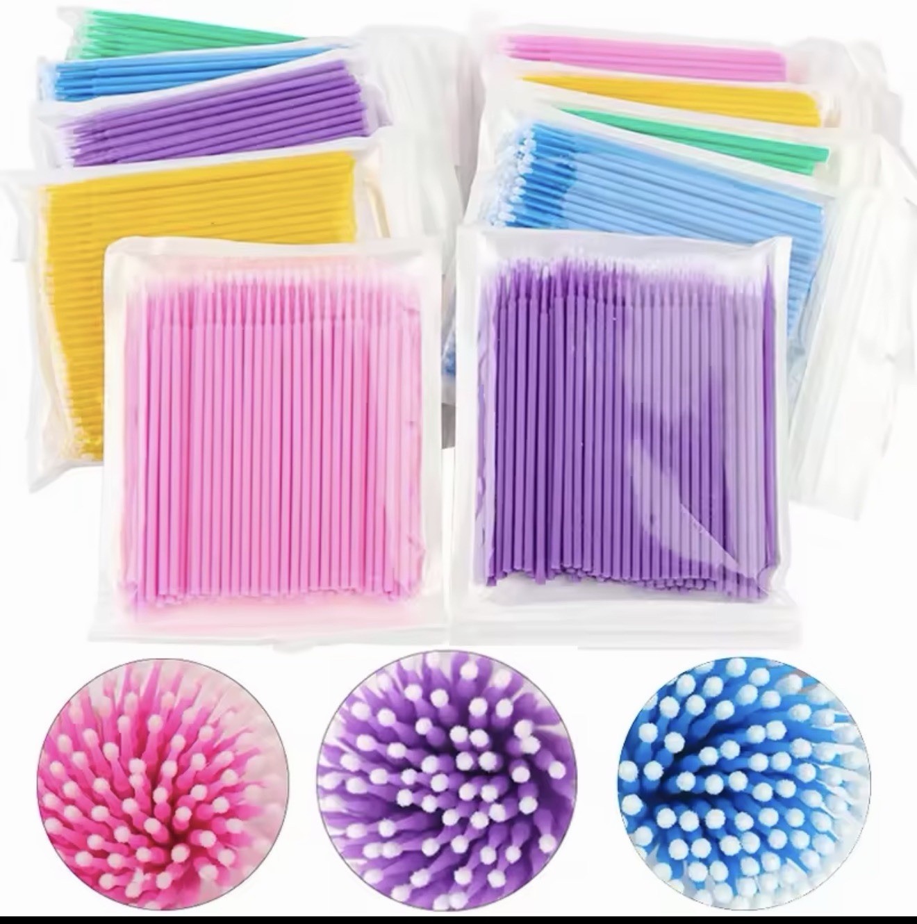 Multipurpose Micro Brush Cosmetic Lip Eyelash Cotton Swabs Applicator 100Pcs 2A