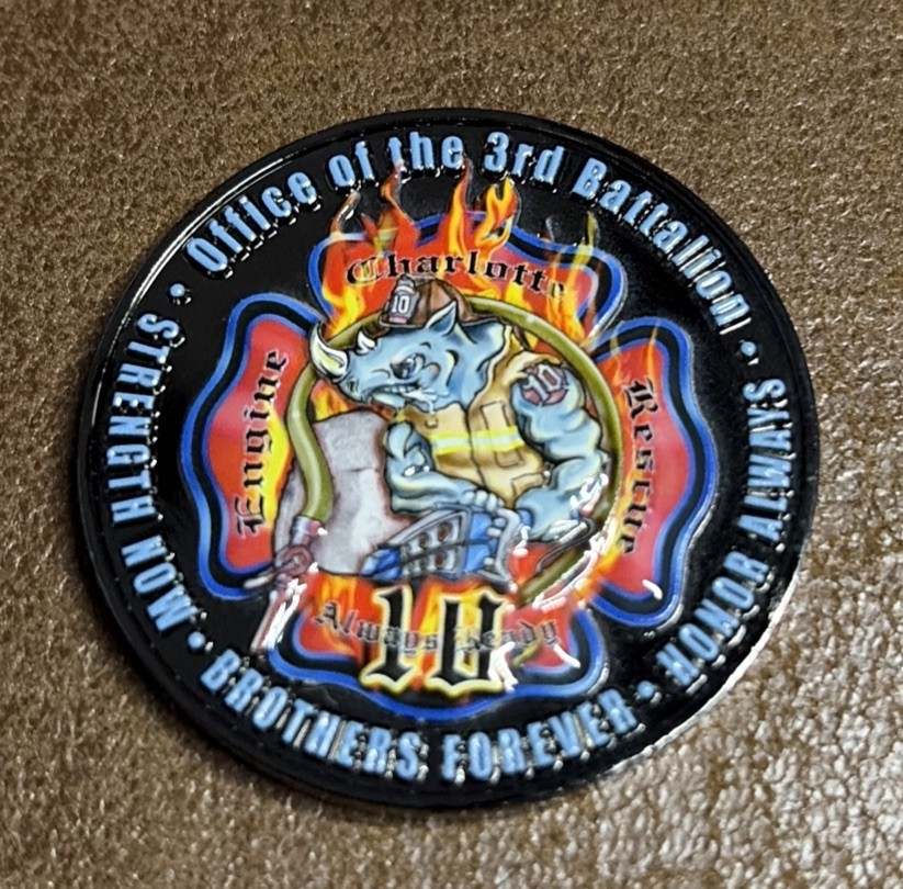 Charlotte Fire Department Station 10 Challenge Coin Office Of 3rd Battalion