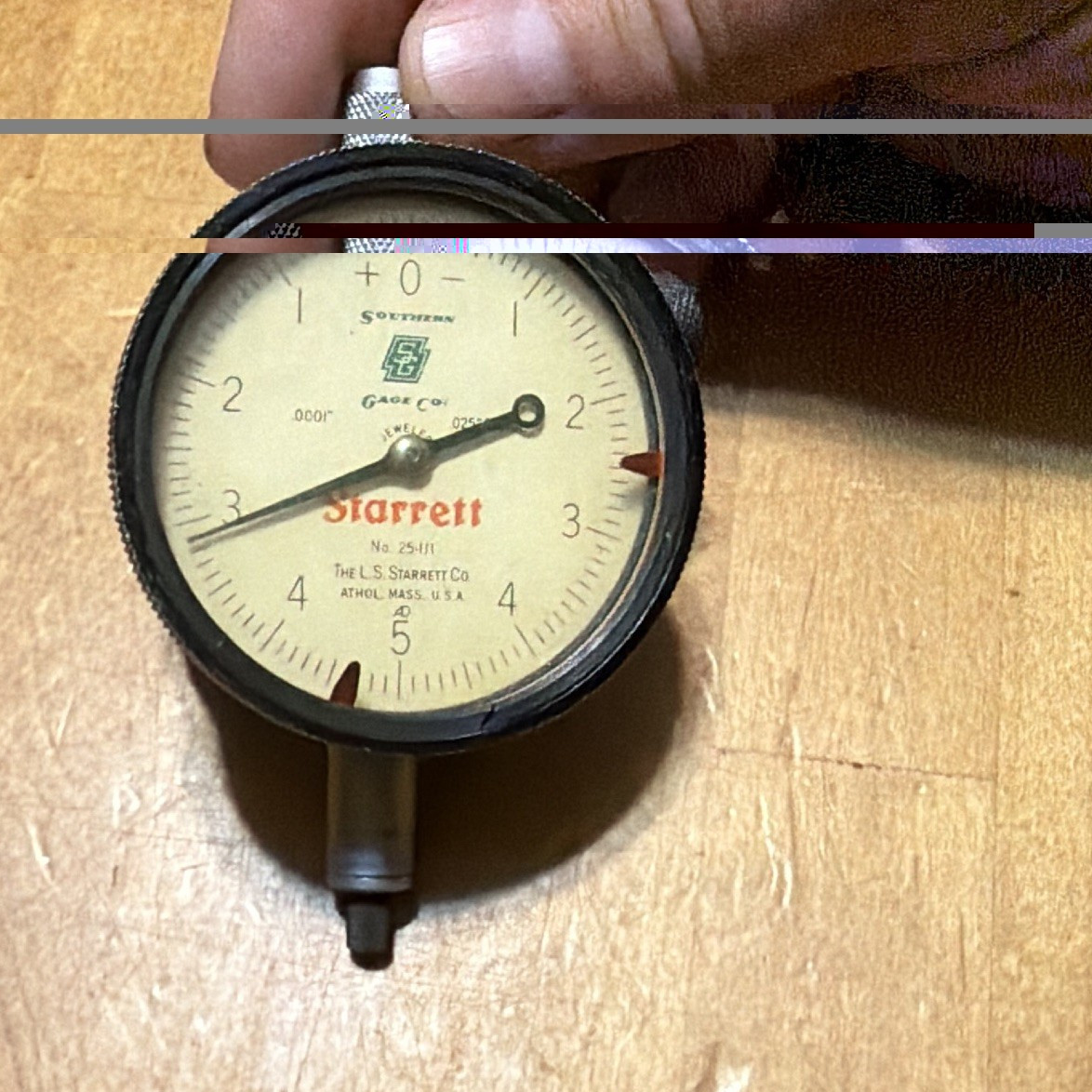 Starrett No. 25-111 Dial Indicator .0001" Graduation .025" Range