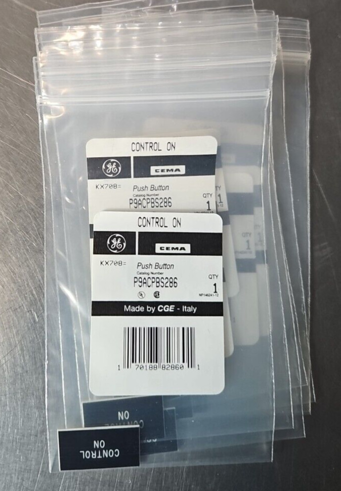 GE P9ACPBS286 push button sticker lot of 9.                              Loc4D18