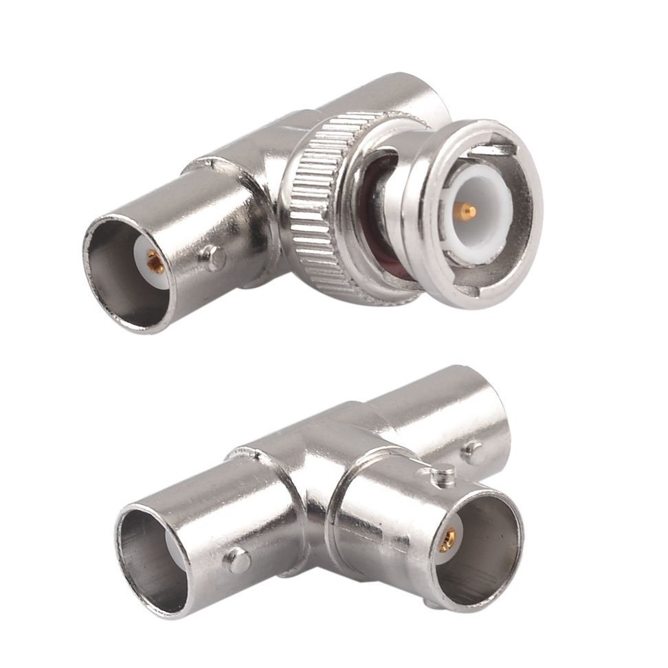 BNC Male to 2 Female Plug RF Coaxial T Adapter BNC Female 3 Way Splitter