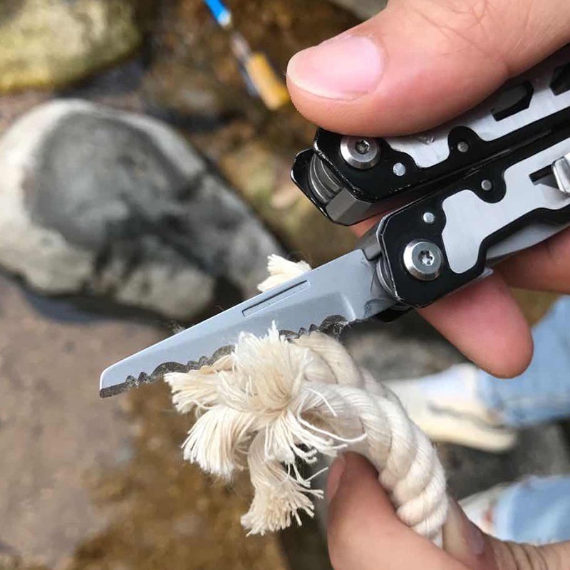 Folding Multitool Pliers With Blade Stainless EDC Pocket Utility Tool