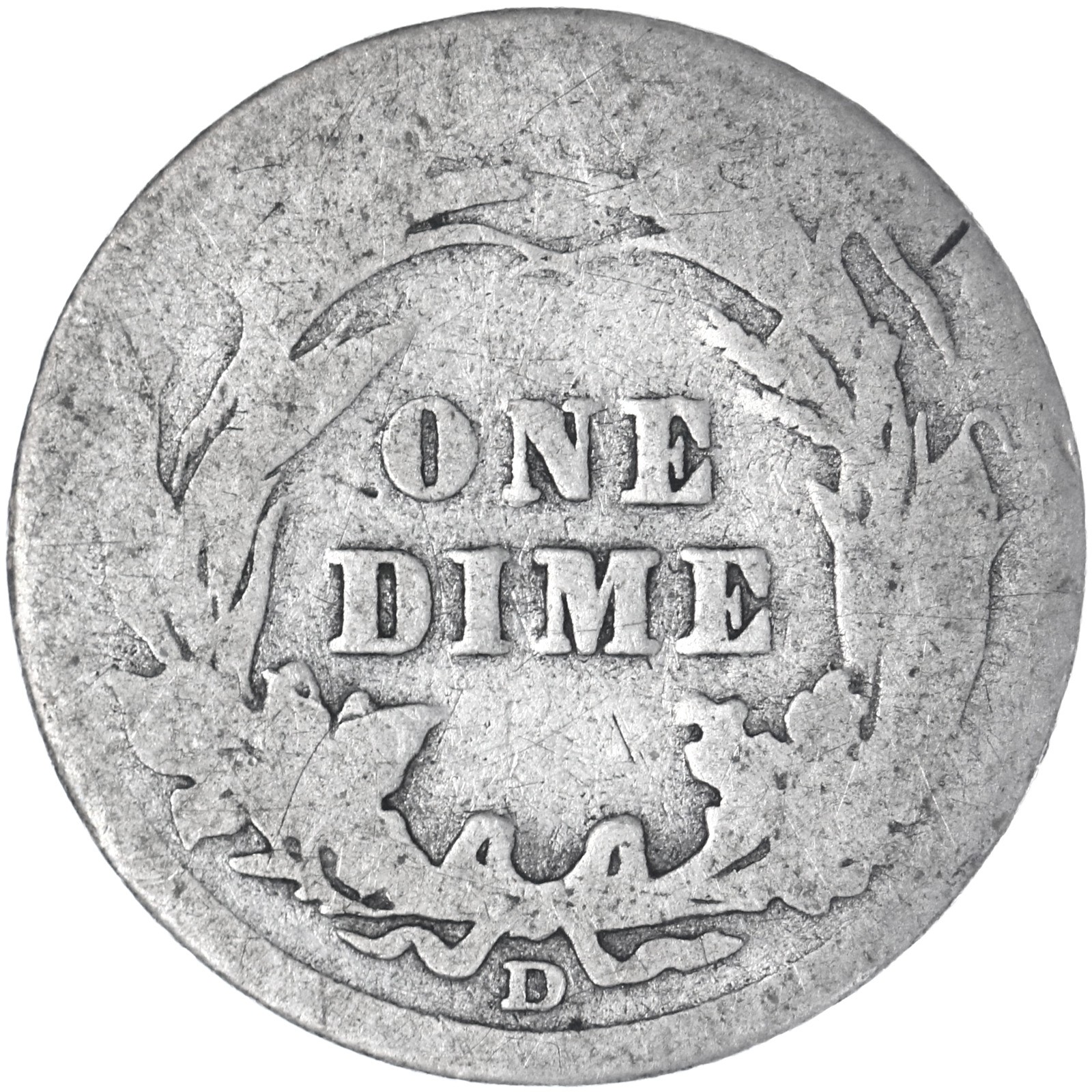 1912 D Barber Dime 90% Silver About Good AG