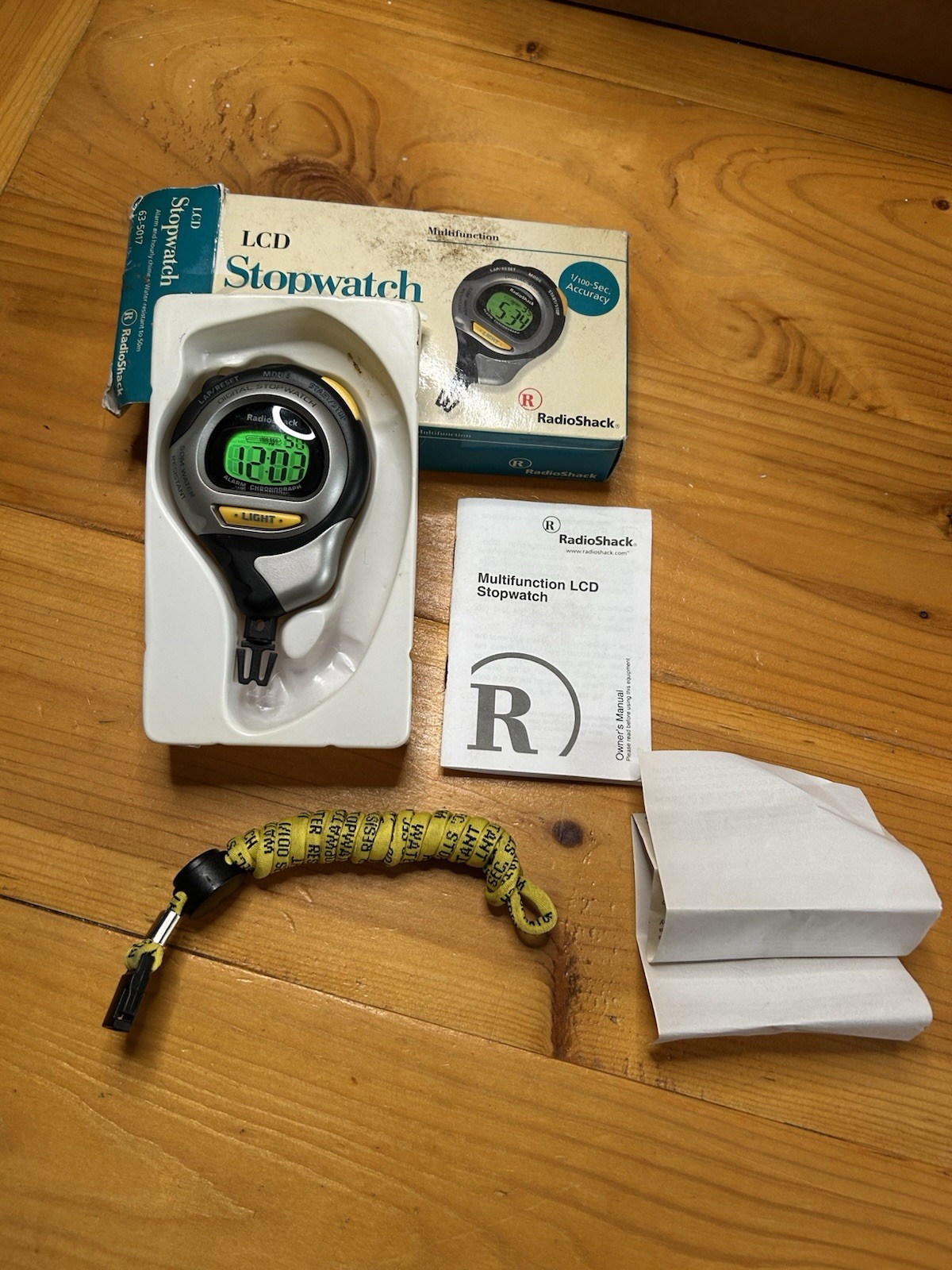 Vintage Radio Shack 63-5017 Multifunction LCD Quartz Stopwatch in Box TESTED