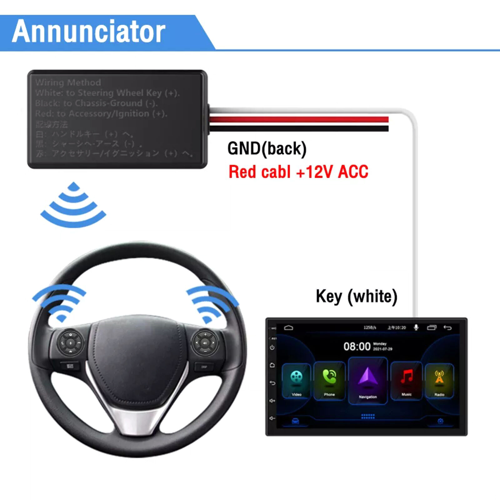 Universal Wireless Car Remote Control Button Smart Steering Wheel Controller