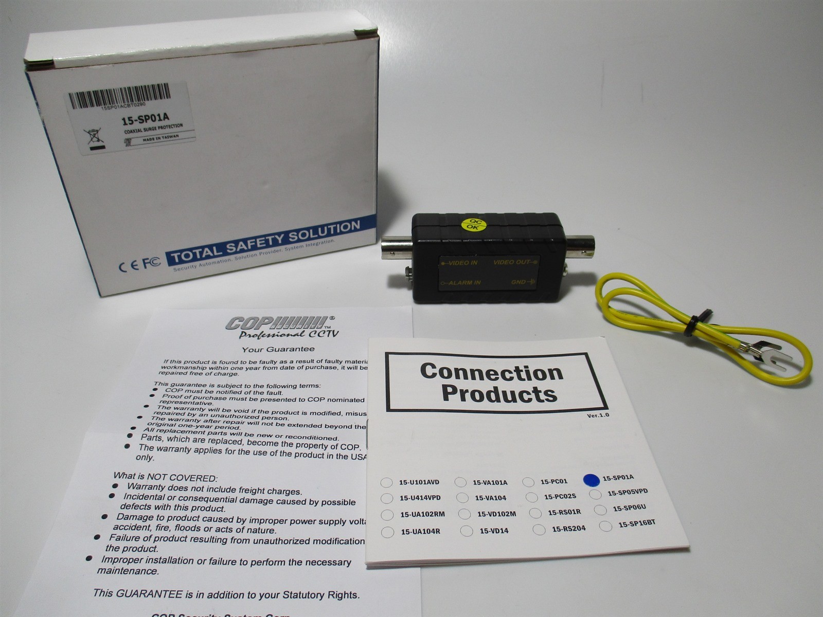 COP Security (15-SP01A) Coaxial BNC 1-in&out Surge Protector w/ Alarm Converter