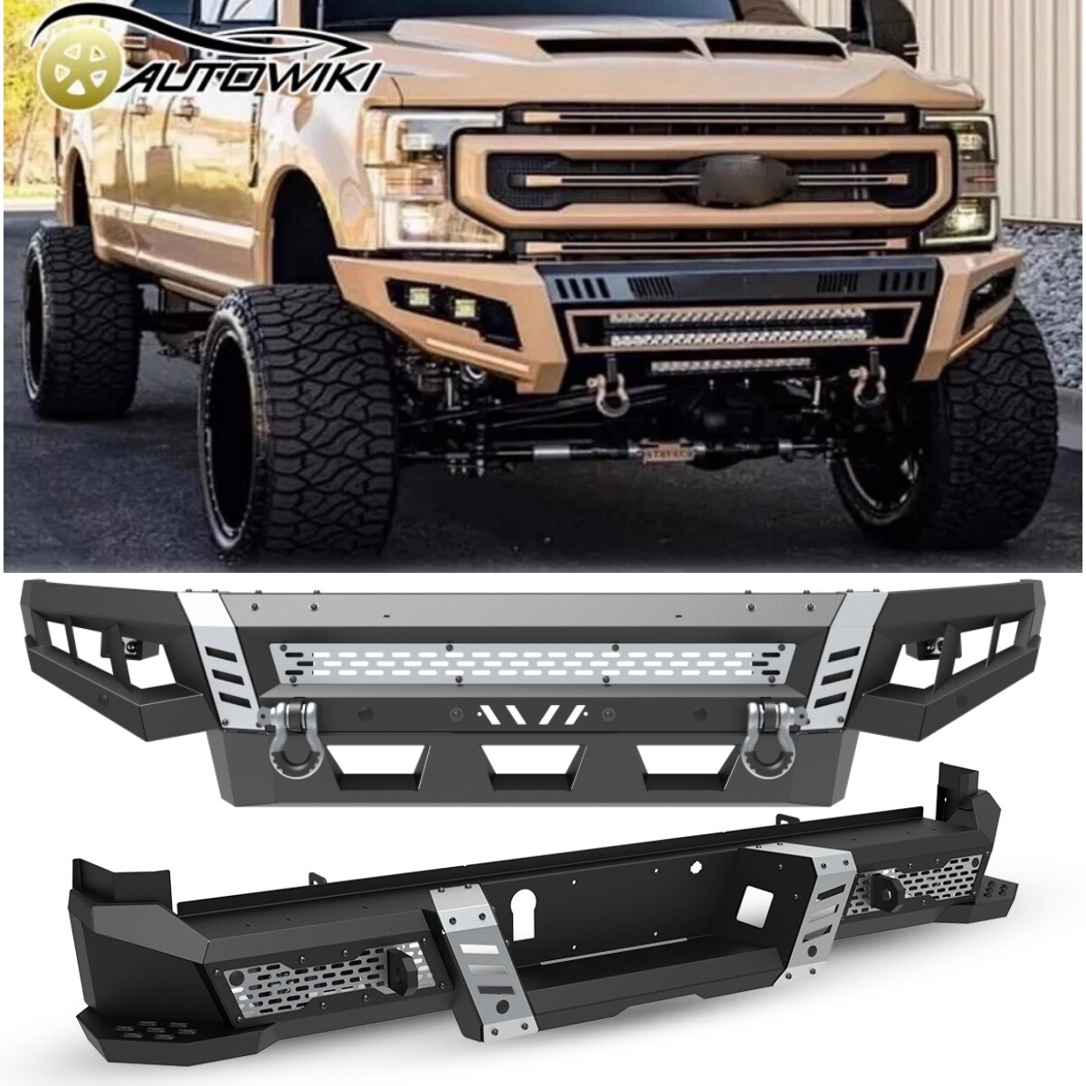 Powder Coated Steel Front / Rear Bumper For 2017-2025 Ford F250/F350 Super Duty