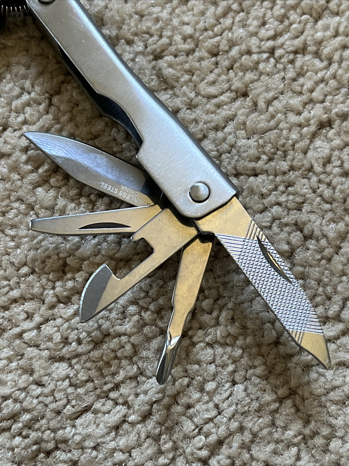 10 Function Mini Stainless Steel Pocket Pliers Knife Multitool w/ LED Flashlight