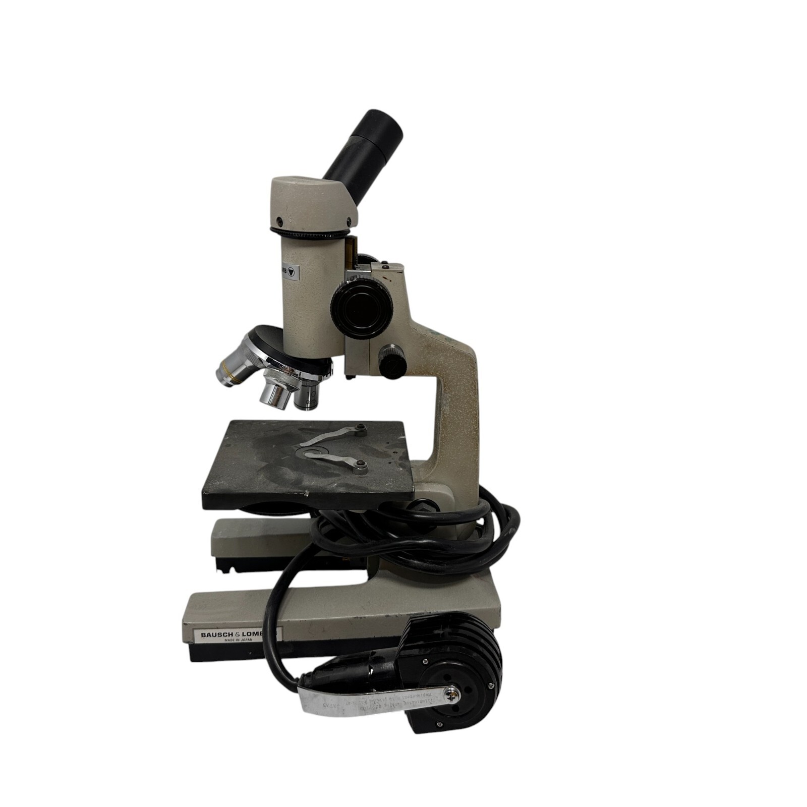 Bausch Lomb Monocular Microscope Japan 4x/10x/40x Objectives Lighted