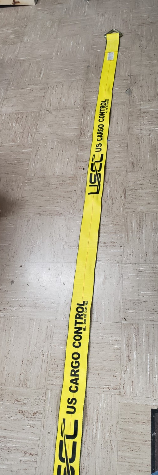 Qty/2 U.S. Cargo Control CUS-410DR4-Y 4" x 10' Cargo Strap w/ D Ring - Yellow