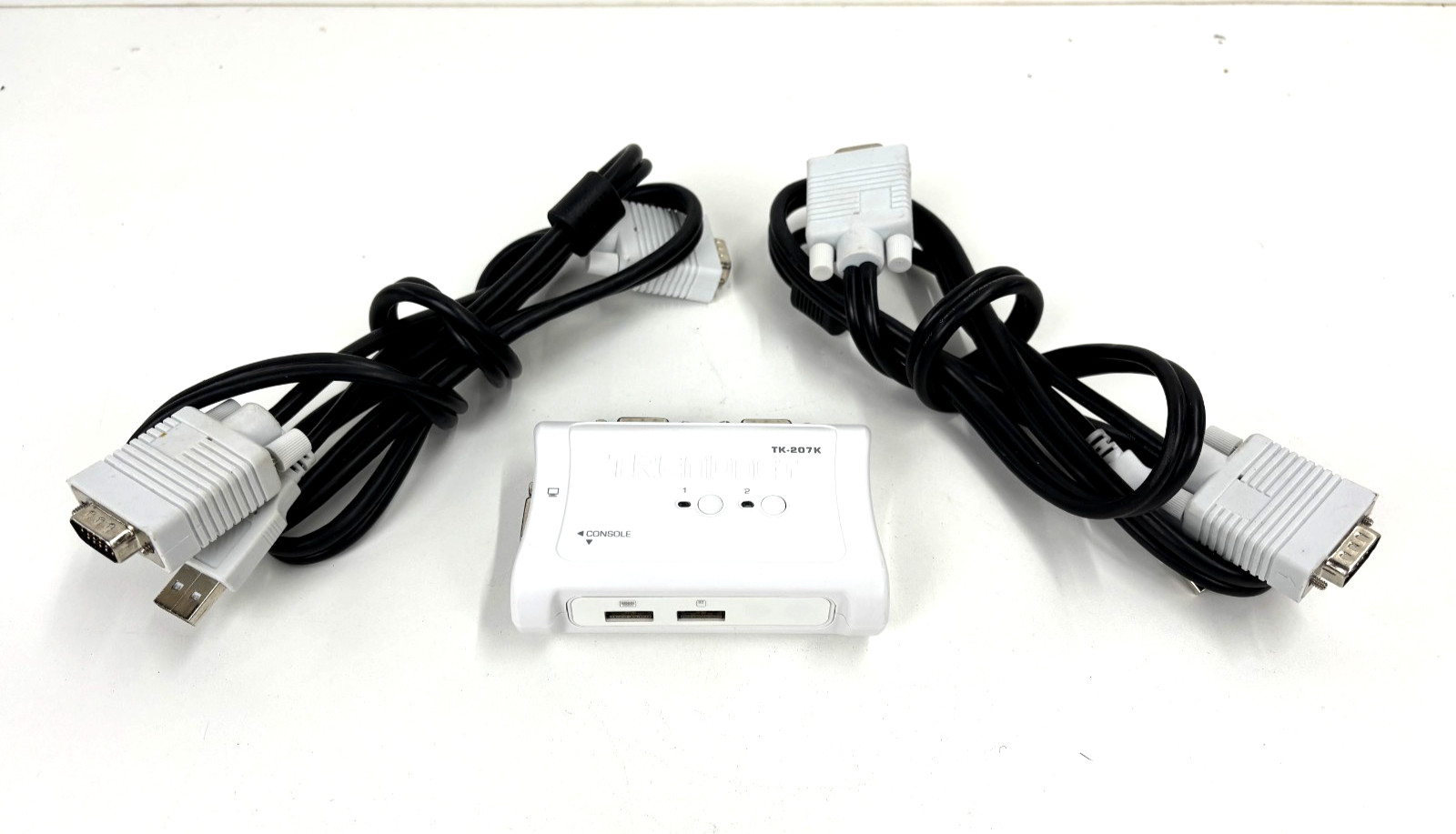 TRENDnet TK-207K 2-Port USB White KVM Switch + Cables