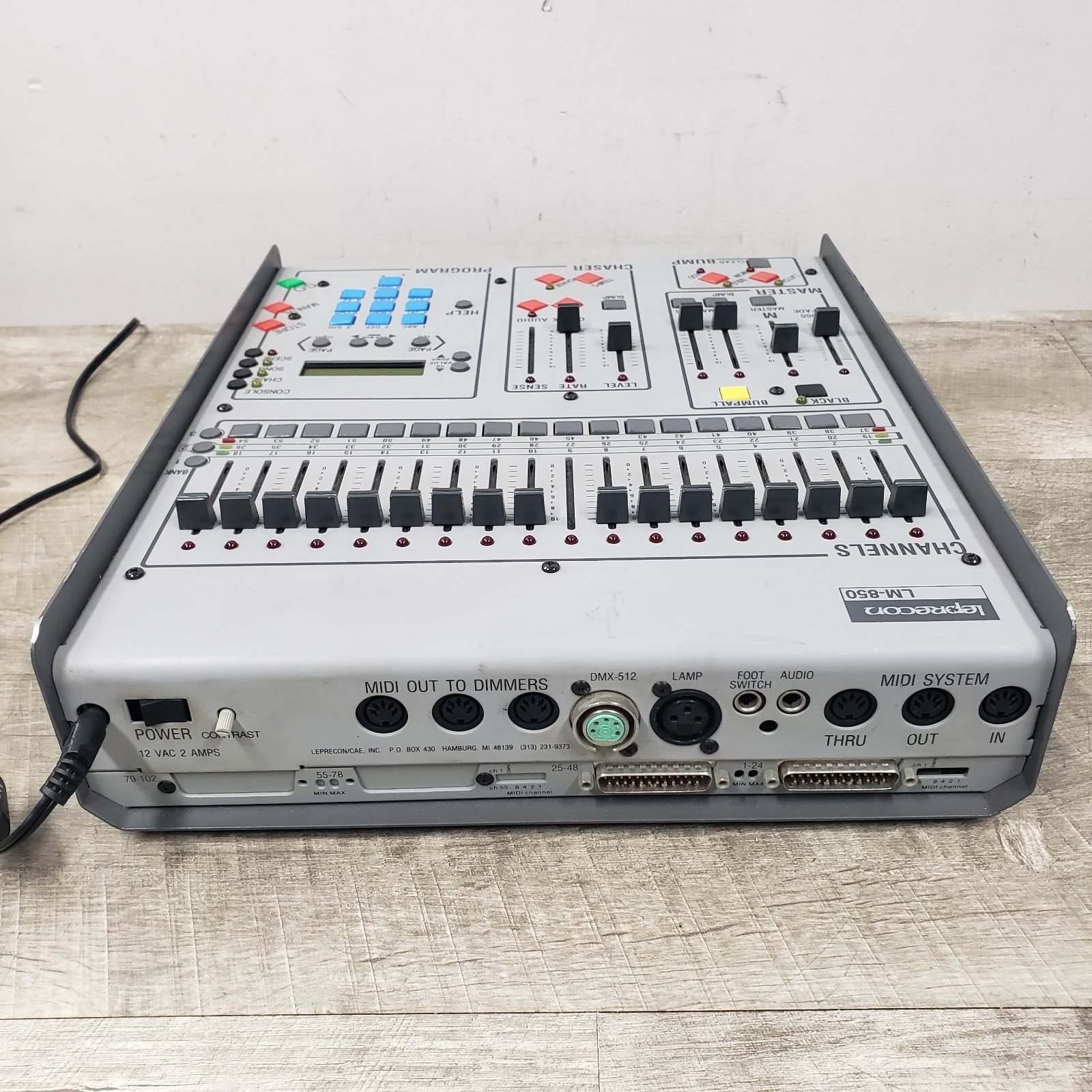 *UNTESTED* Powers Up - Leprecon LM-850 MIDI Light Board Control Console *PARTS*