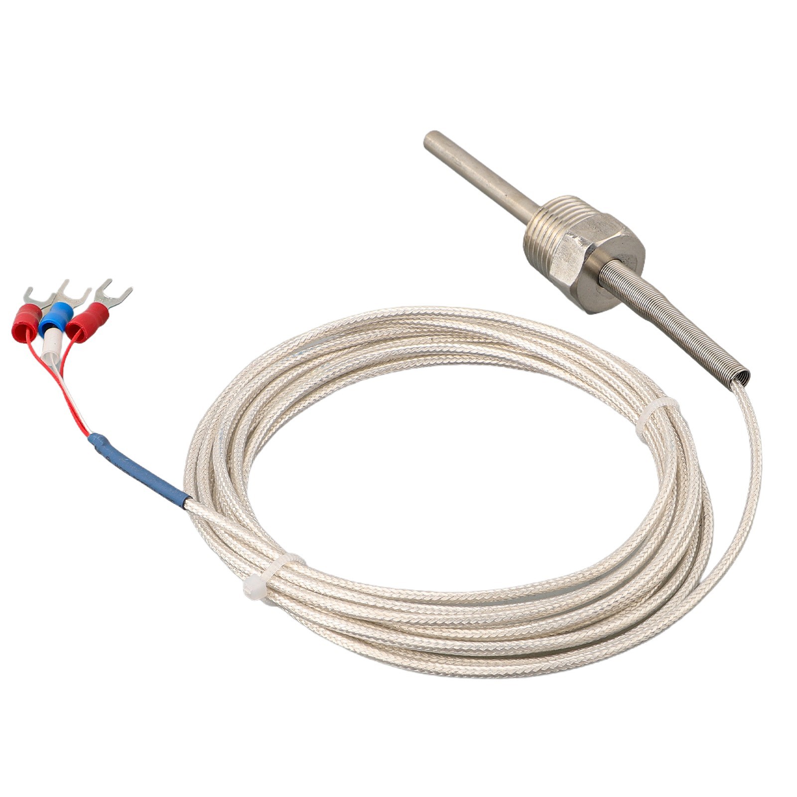 Pt100 Temperature Sensor Probe with Insulated Thread 3 Wires 50mm Length