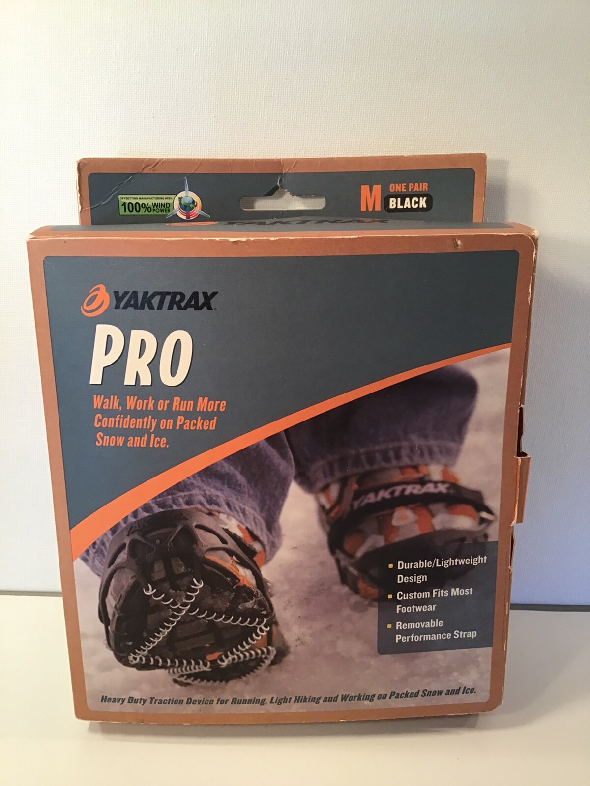 YakTrax Pro Ice Traction Device For Shoes New In Box, Size Medium,Black