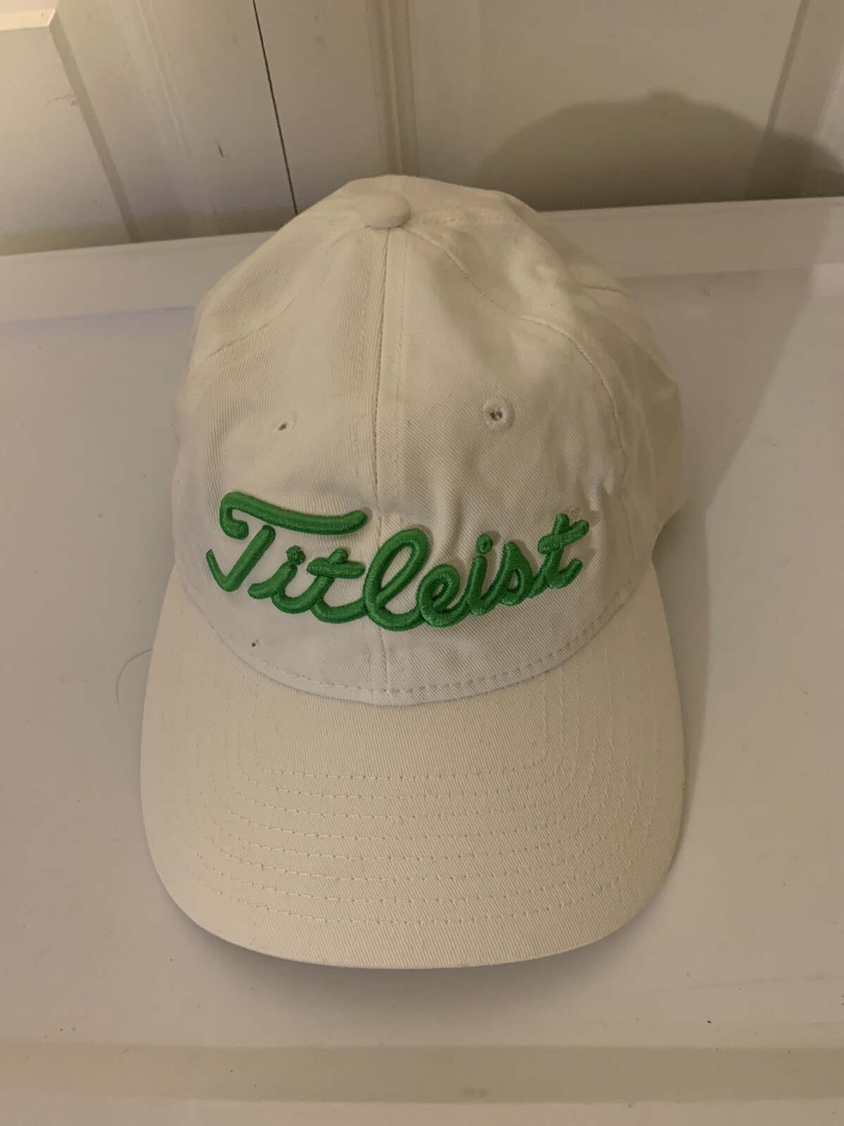 Titleist White Green writing Golf Hat Cap Adjustable Mayde Creek Rams OSFM