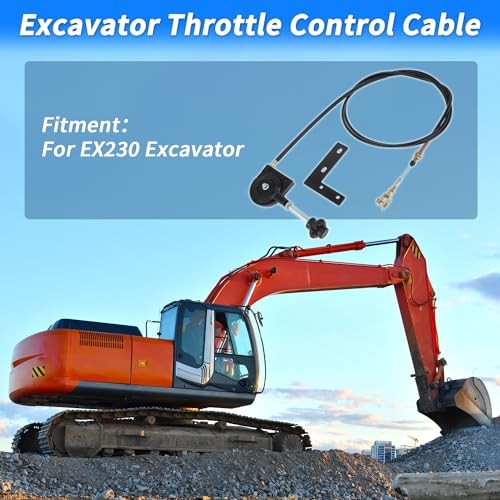 2.5M 8.2FT Excavator Throttle Control Cable with Mounting Bracket 8.2 FT/2.5 M