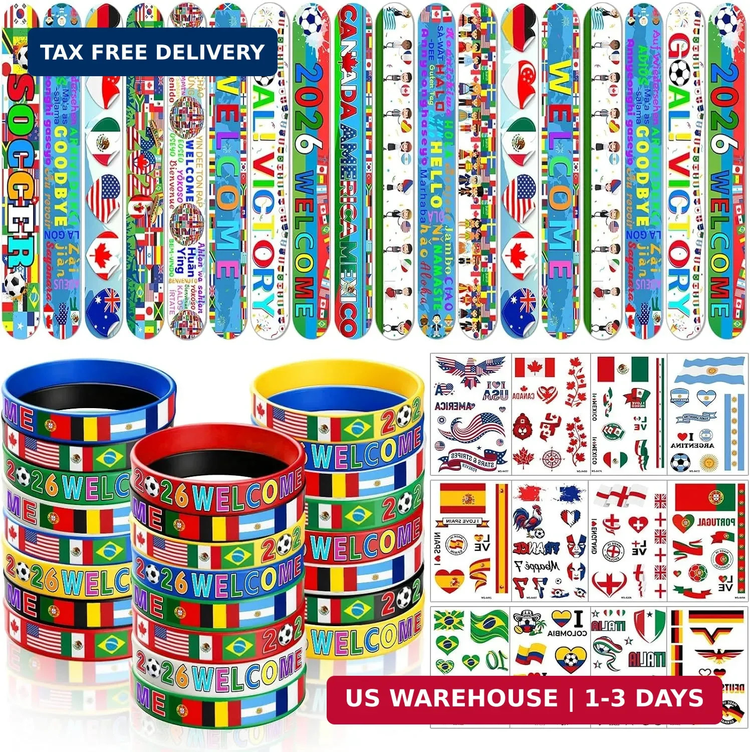 International World Flags Party Favors, 60PCS World Flags Party Favors Include S