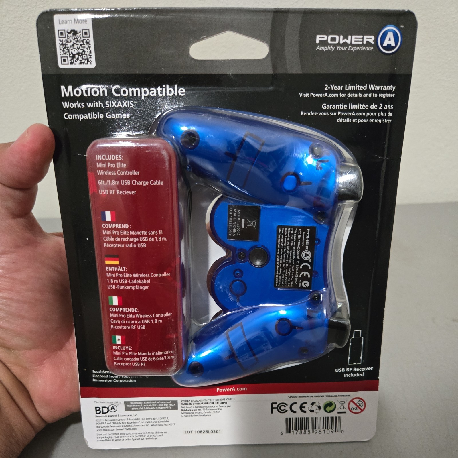 PowerA Mini Pro Elite Wireless Controller PS3 Blue New Sealed Motion Control
