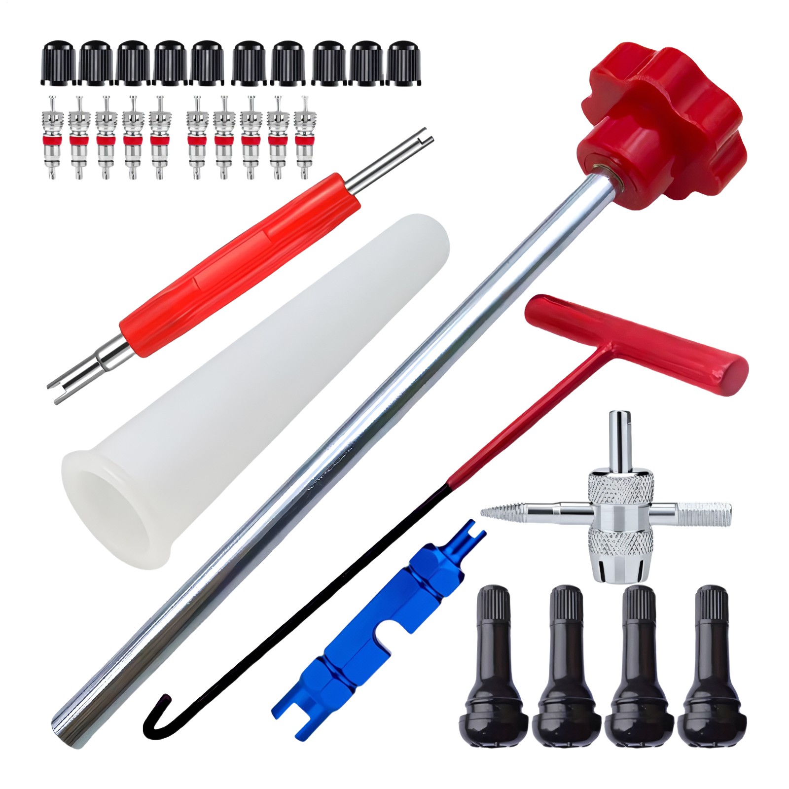30Pcs Valve Stem Tool Kit Tire Installer Tool Valve Remover Tool Quick Change