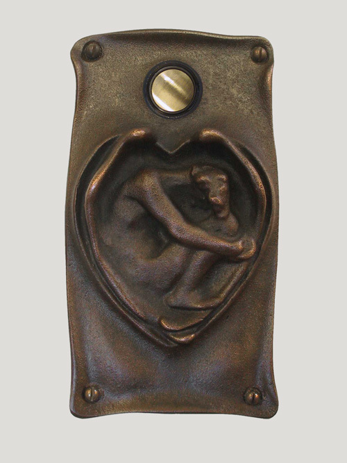 ART NOUVEAU Style Doorbell Button Solid Brass Waterglass Studios 1613
