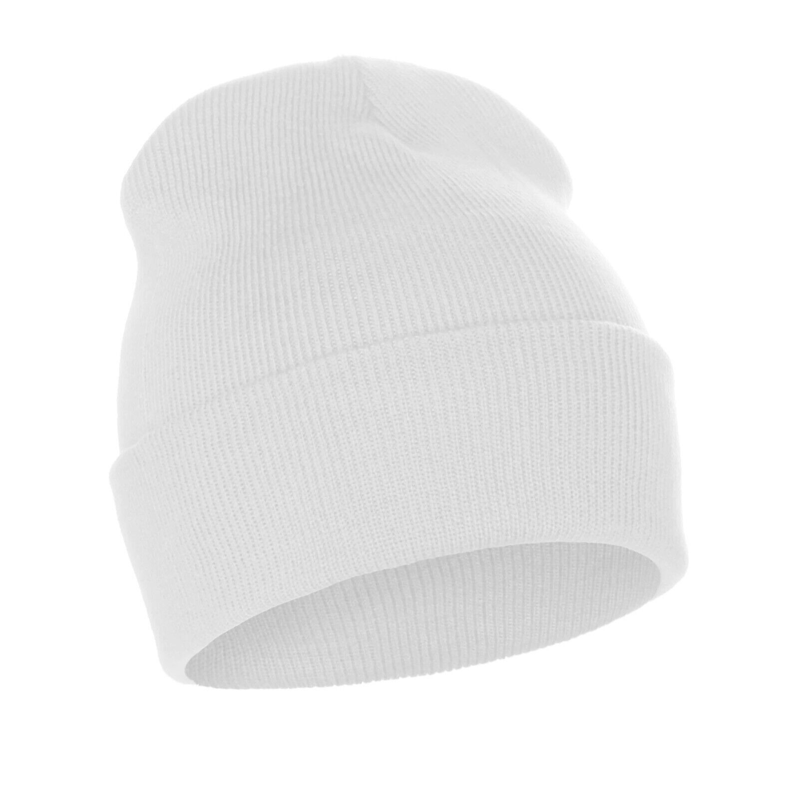 Beanie Hat Men Ribbed Solid Long Knit Ski Cap Warm Skull Winter Cuff Hats