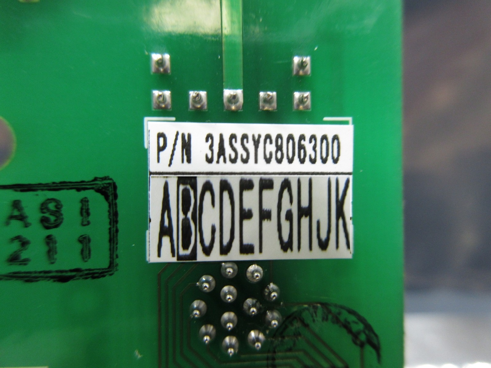 Shinko 3ASSYC80630 Operator Interface PCB with Key M173A 2/2 Asyst VHT5-1-1 Used