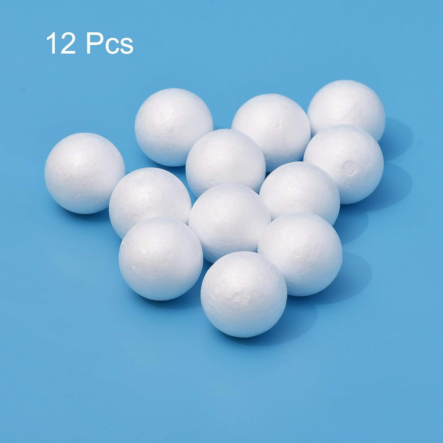 12Pcs 2" White Polystyrene Foam Balls Smooth round Solid Ball for Crafts, Art, D