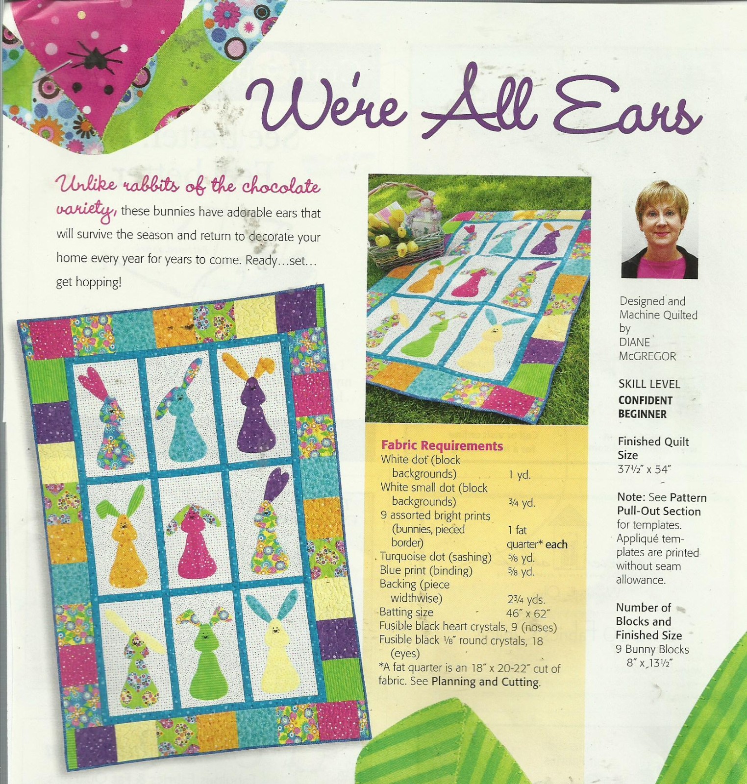 C0487 WE'RE ALL EARS   QUILT  PATTERN/INSTRUCTIONS