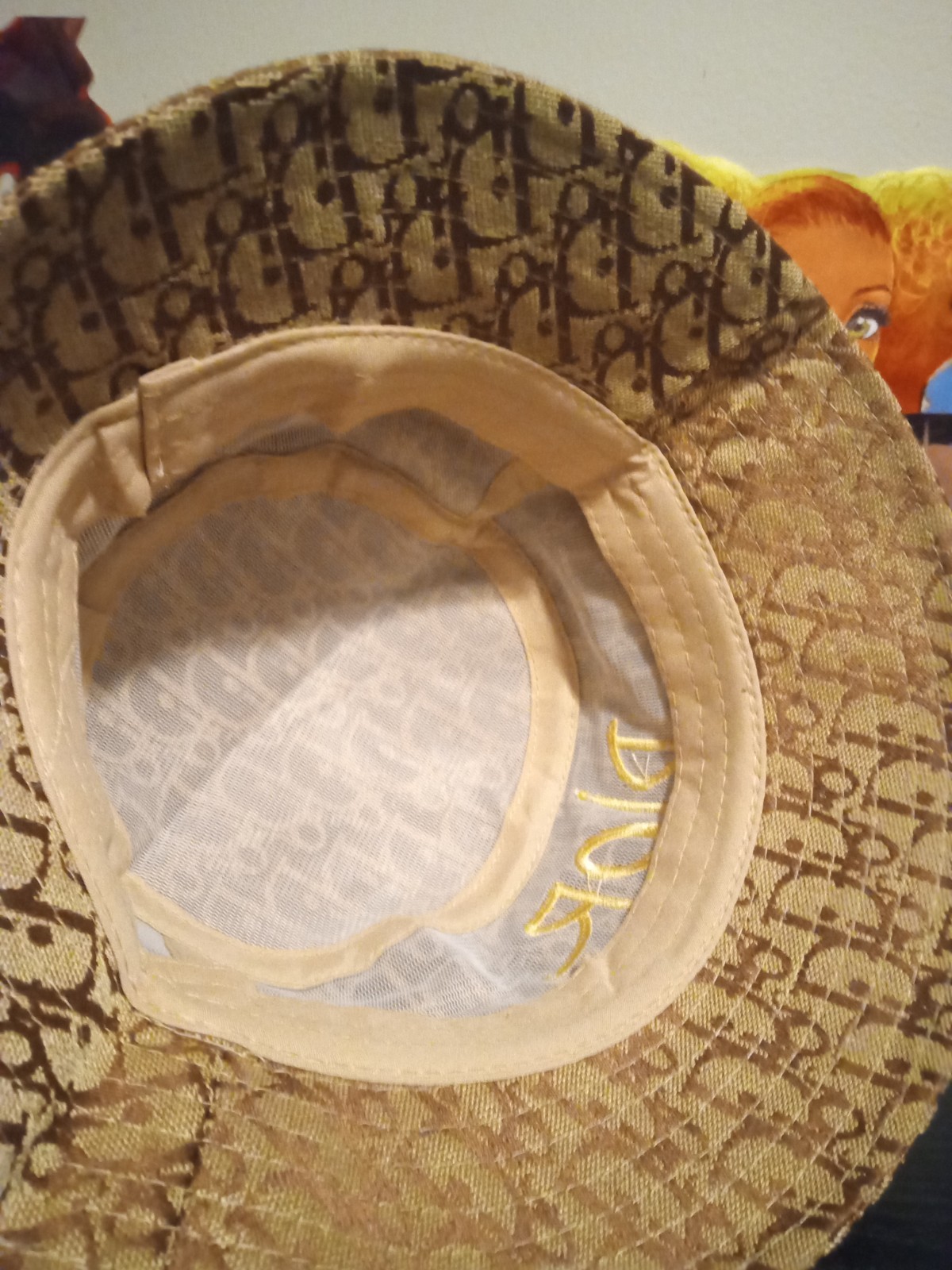 Christian Dior Sandy Khaki Brown Bucket Hat Cap Velvet Monogram Logos Design