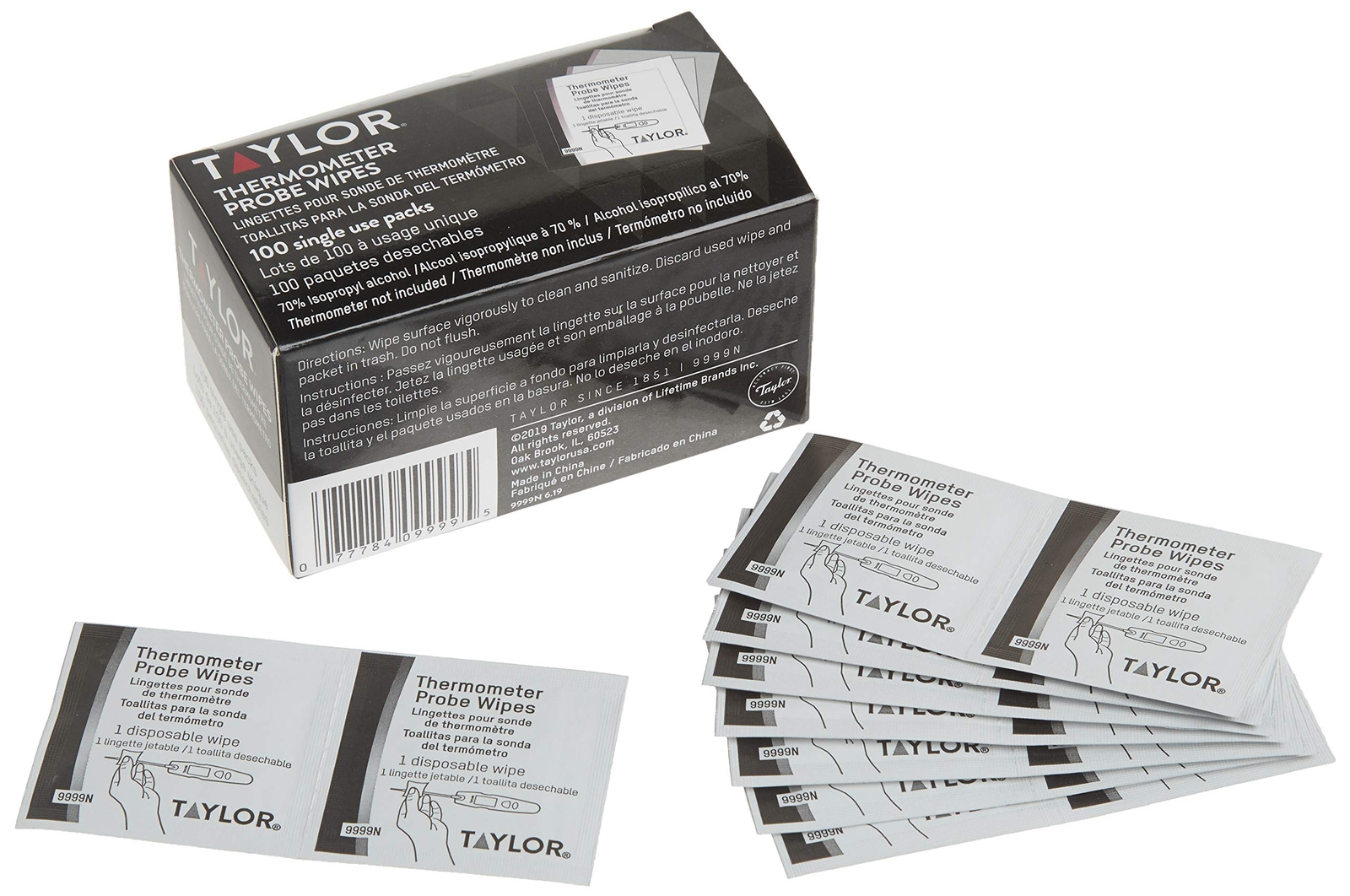 100 Count HACCP Probe Wipes 70 Isopropyl Alcohol Kitchen Thermometer Cleaning...