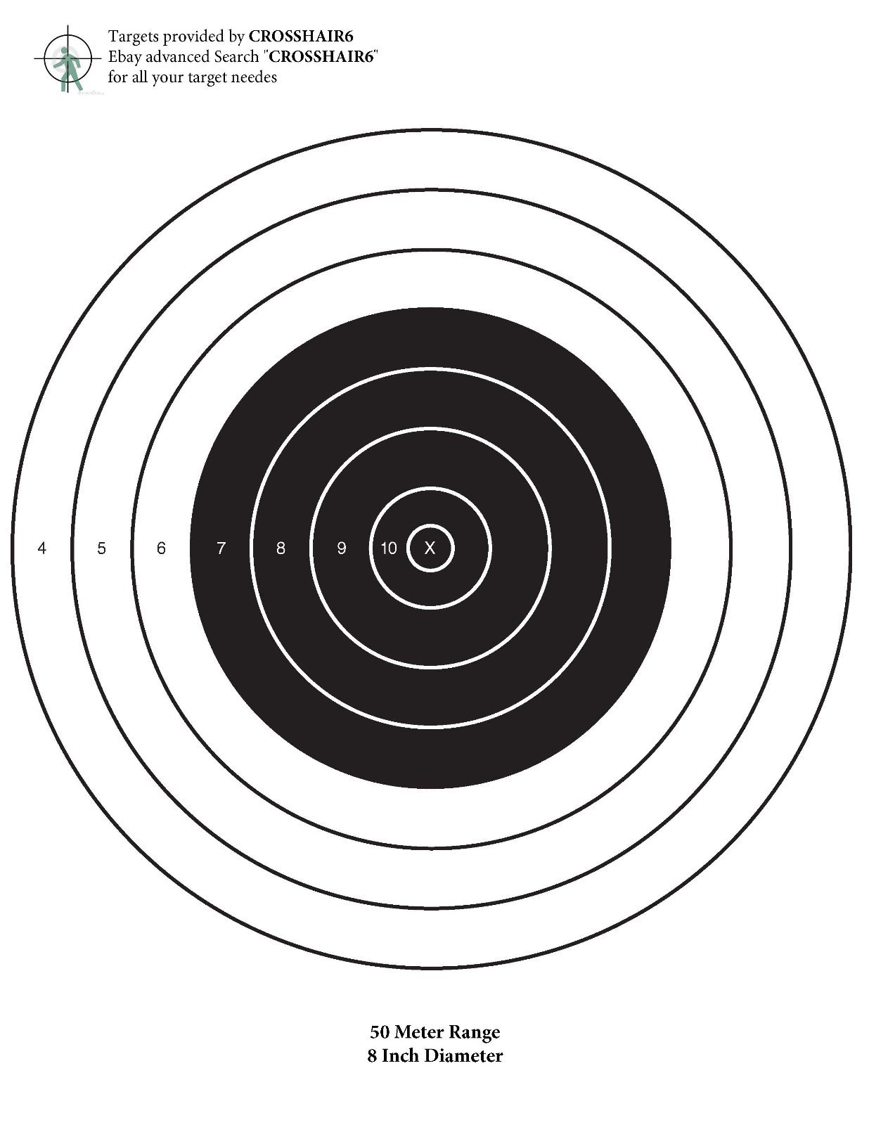 BOX of 20 - 50 Meter Bull-eye Targets