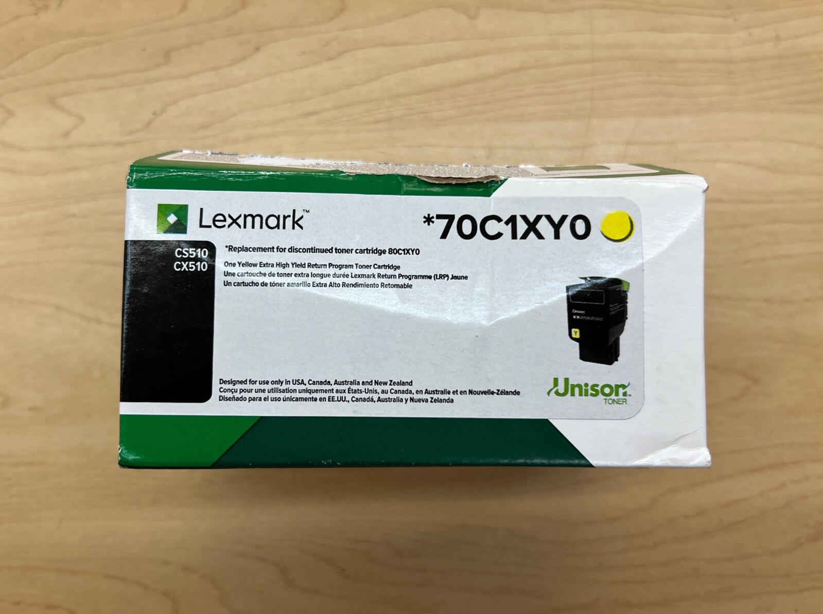 Genuine Sealed Lexmark 70C1XY0 Yellow Toner Cartridge 701XY CS510 Brand New