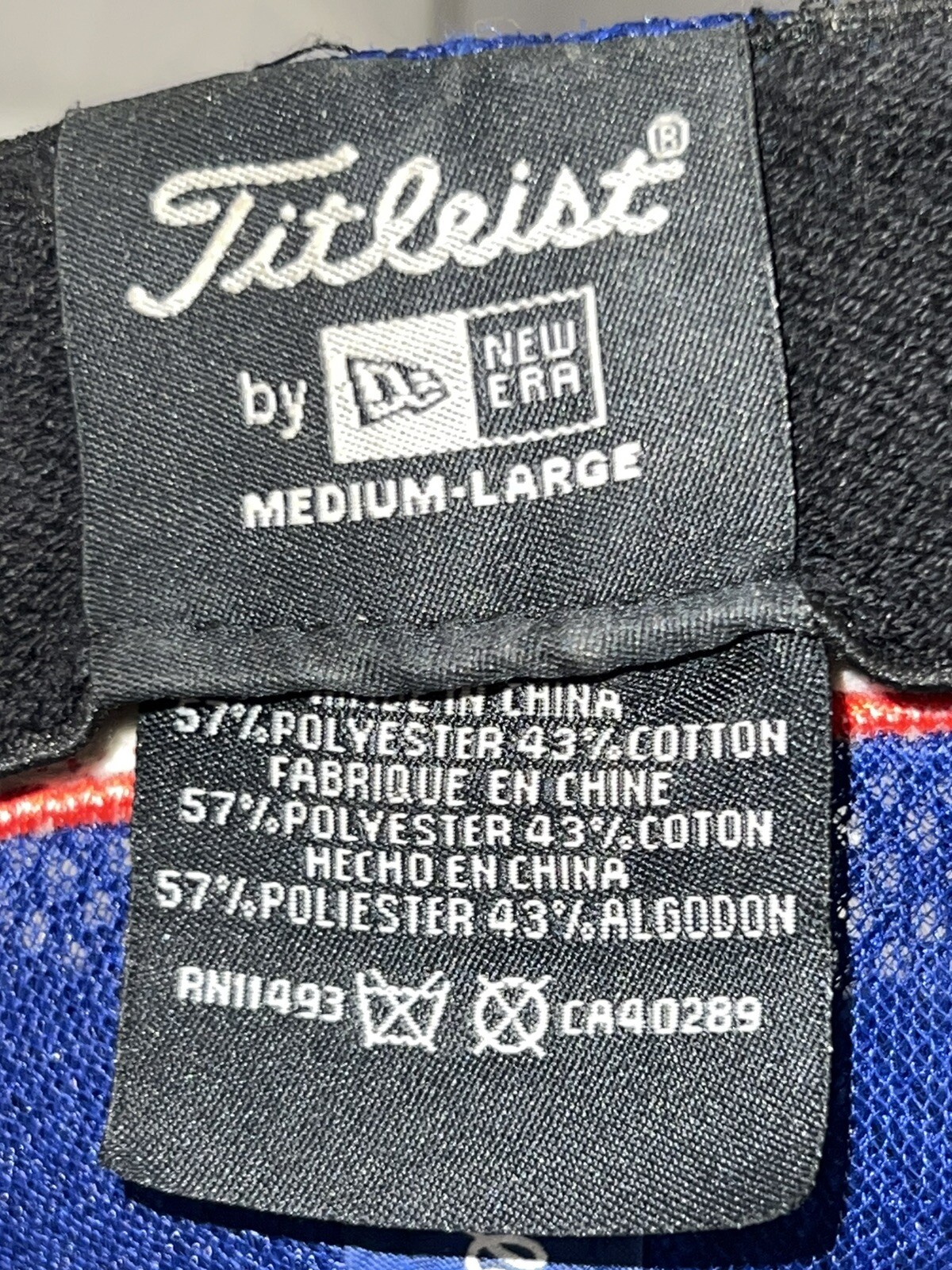 Titleist White Embroidered on Royal Blue Pro V1 Hat Cap Med/Large Stretch Mesh