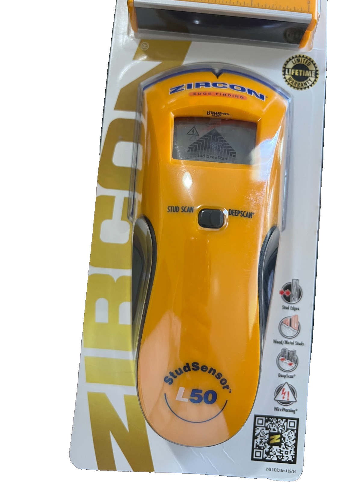 Zircon StudSensor L50 Edge Finding Electronic Stud Finder Sensor w/Pocket Level