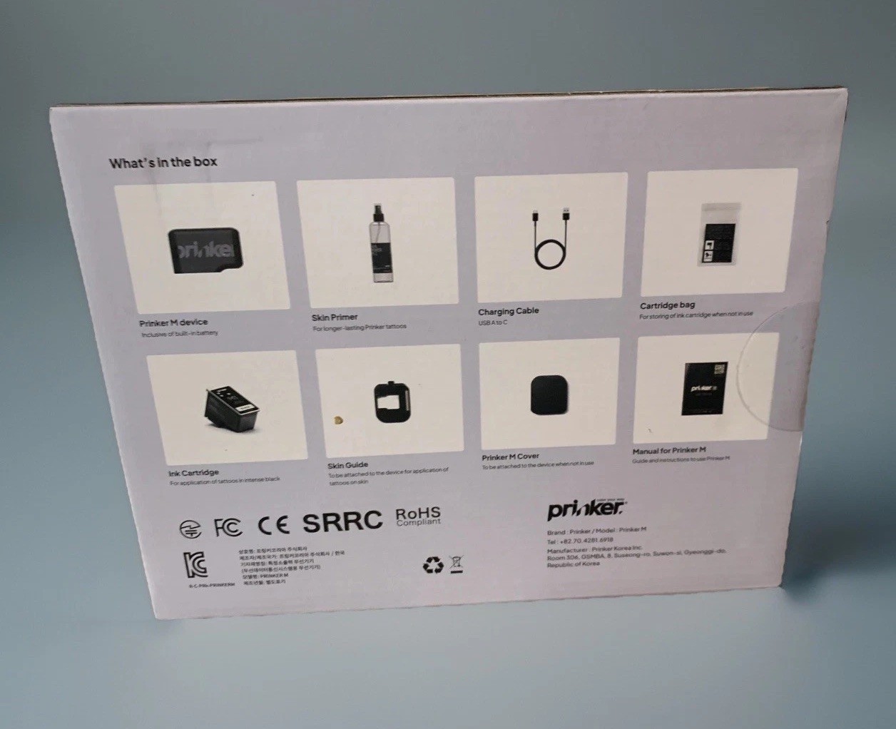 New Prinker M Black 3-D Custom Temporary Tattoo Device Printer Sealed Box