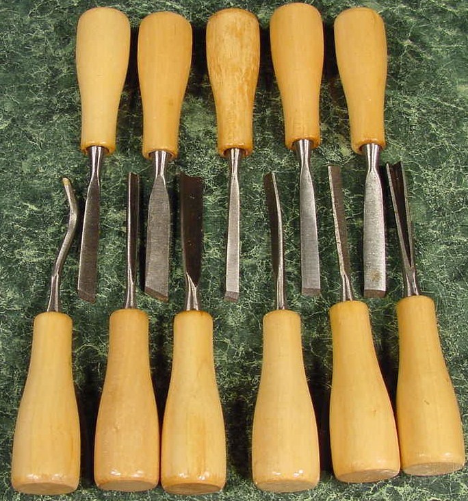 11pc WOOD CARVING CHISEL TOOL SET Wood Handles 5-1/2" hardened mini Hand tools